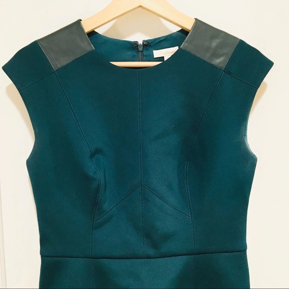Shoshanna Teal Ponte Knit Sheath Dress 6 Career